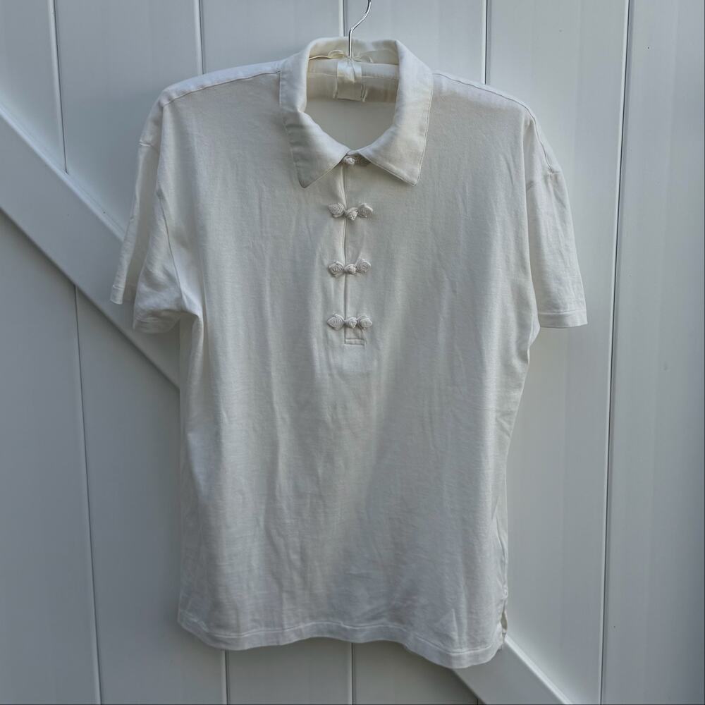 Vintage Ralph Lauren Women’s 100% Washable Silk Jersey Frog Closure Chinoiserie